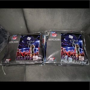 Royal plush NY Giants throws.